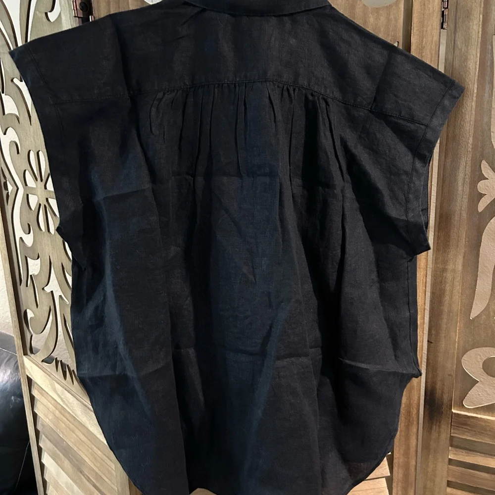 J Crew Baird McNutt Irish Linen Popover Sleeveless Top